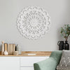 Floral Mandala Wall Medallion – White (24”)